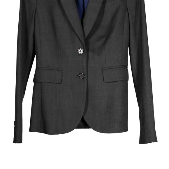 Banana Republic Women's Blazer Gray Wool Two Button Stretch Lined Suit Jacket 2 - Picture 6 of 8